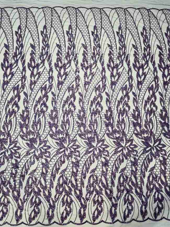 5 Yards Multi-Color Sequined Beaded Embroidered Lace Material Fabric PFS022