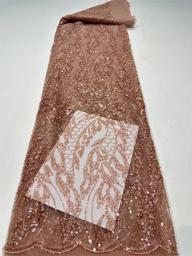 5 Yards Multi-Color Sequined Beaded Embroidered Lace Material Fabric PFS022