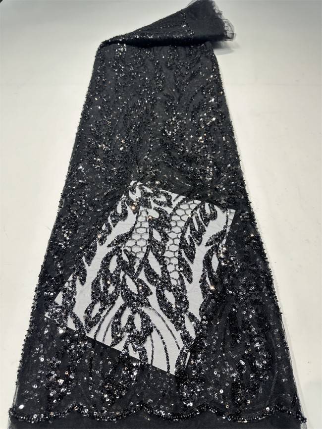 5 Yards Multi-Color Sequined Beaded Embroidered Lace Material Fabric PFS022