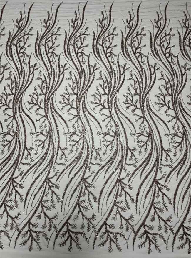 5 Yards Multi-Color Sequined Beaded Embroidered Lace Material Fabric PFS025