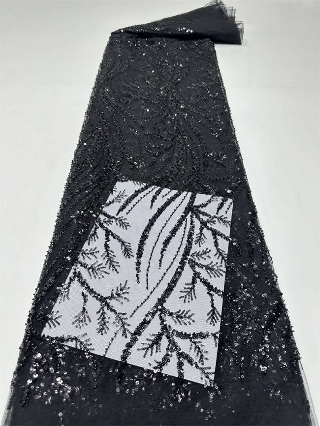 5 Yards Multi-Color Sequined Beaded Embroidered Lace Material Fabric PFS025