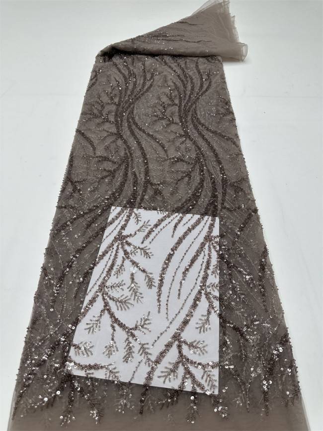5 Yards Multi-Color Sequined Beaded Embroidered Lace Material Fabric PFS025