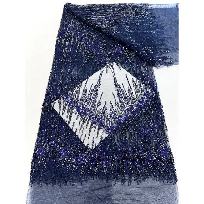 5 Yards Multi-Color Sequined Beaded Embroidered Lace Material Fabric PFS028