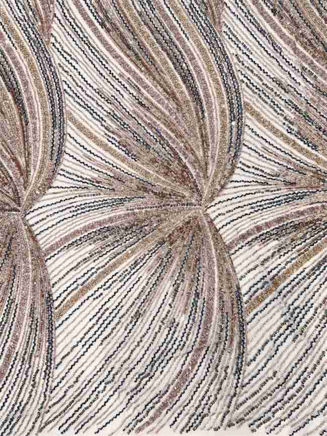 5 Yards Multi-Color Sequined Beaded Embroidered Lace Material Fabric PFS029