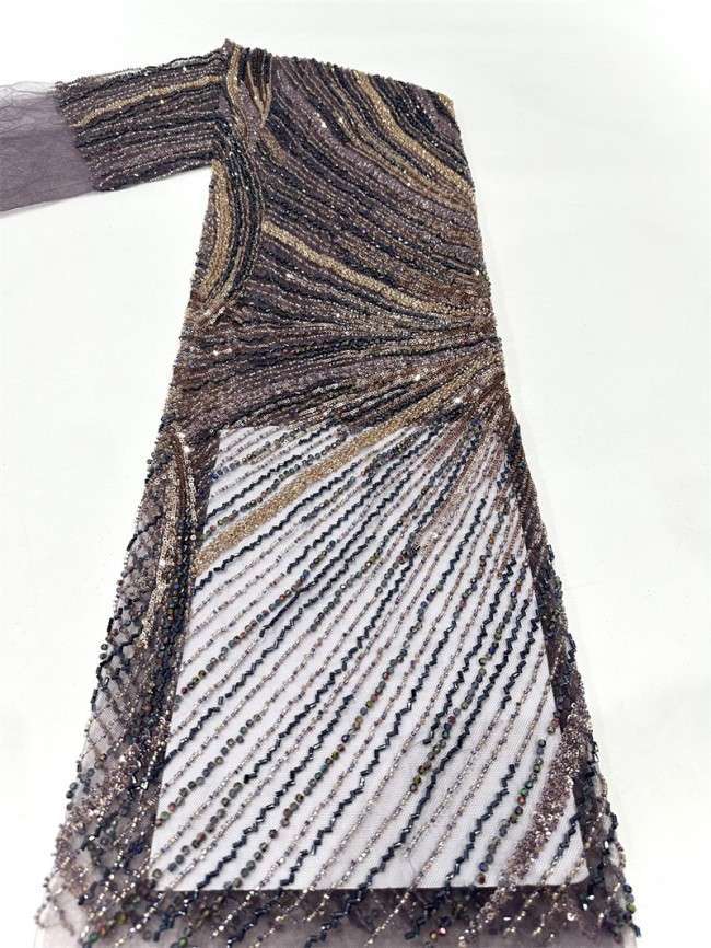 5 Yards Multi-Color Sequined Beaded Embroidered Lace Material Fabric PFS029