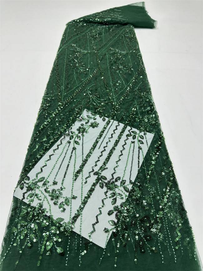 5 Yards Multi-Color Sequined Beaded Embroidered Lace Material Fabric PFS032