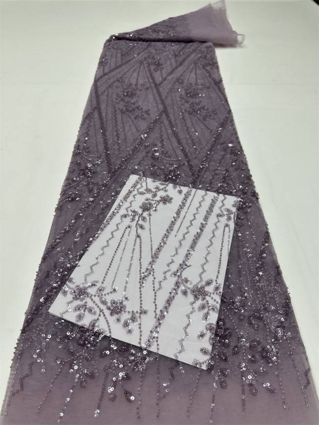 5 Yards Multi-Color Sequined Beaded Embroidered Lace Material Fabric PFS032