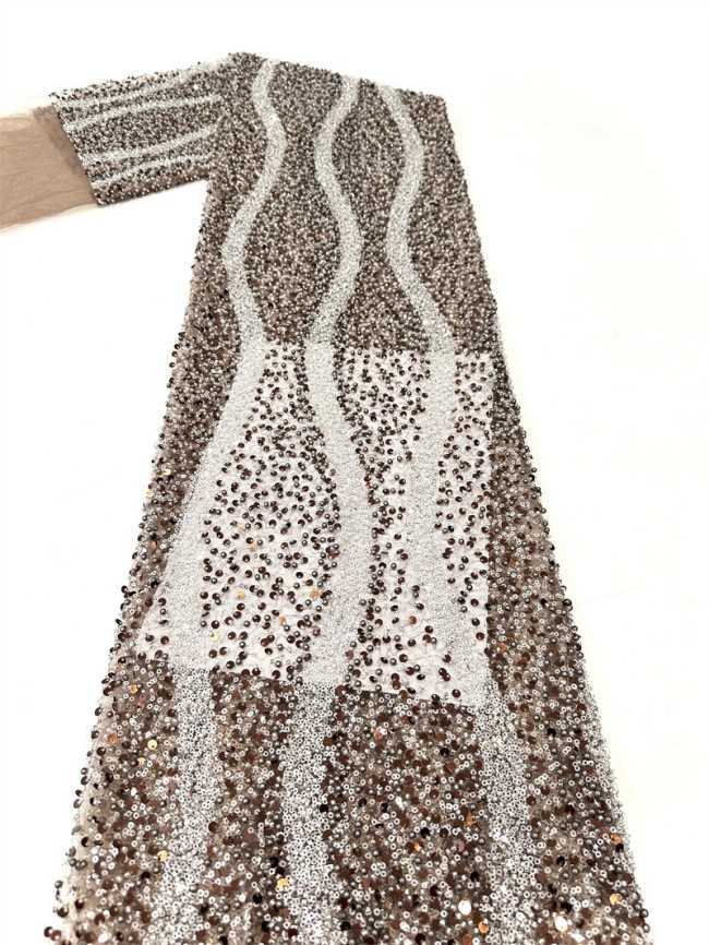 5 Yards Multi-Color Sequined Beaded Embroidered Lace Material Fabric PFS040