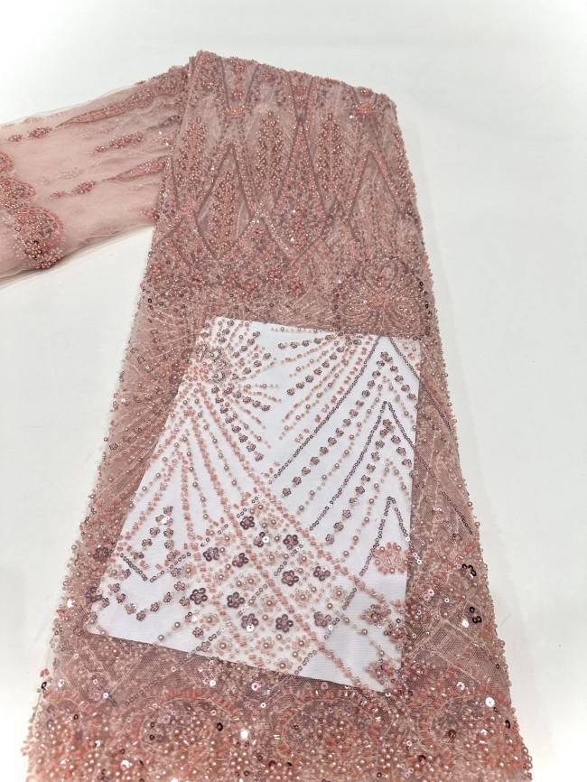 5 Yards Multi-Color Sequined Beaded Embroidered Lace Material Fabric PFS044