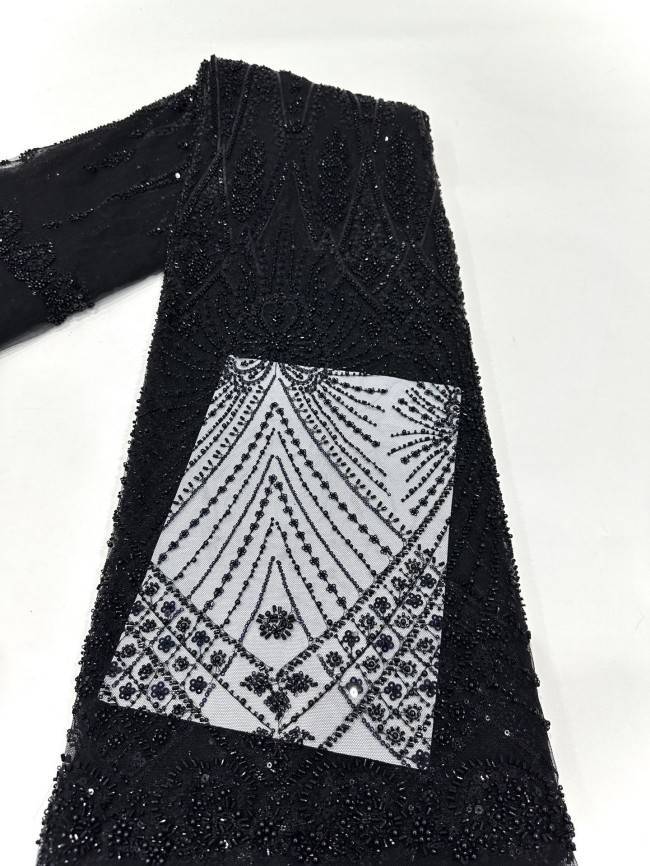 5 Yards Multi-Color Sequined Beaded Embroidered Lace Material Fabric PFS044