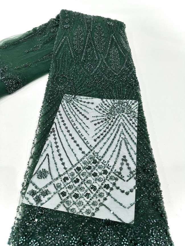 5 Yards Multi-Color Sequined Beaded Embroidered Lace Material Fabric PFS044