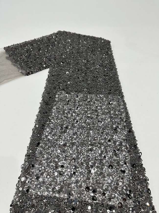 5 Yards Multi-Color Sequined Beaded Embroidered Lace Material Fabric PFS050