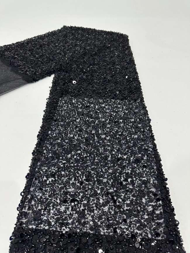 5 Yards Multi-Color Sequined Beaded Embroidered Lace Material Fabric PFS050