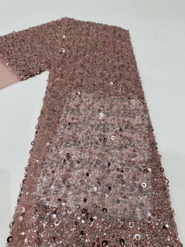 5 Yards Multi-Color Sequined Beaded Embroidered Lace Material Fabric PFS050