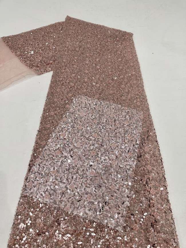 5 Yards Multi-Color Sequined Beaded Embroidered Lace Material Fabric PFS051