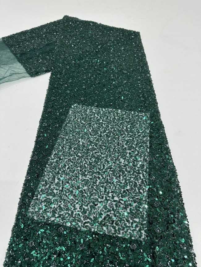 5 Yards Multi-Color Sequined Beaded Embroidered Lace Material Fabric PFS051