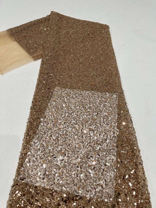 5 Yards Multi-Color Sequined Beaded Embroidered Lace Material Fabric PFS051