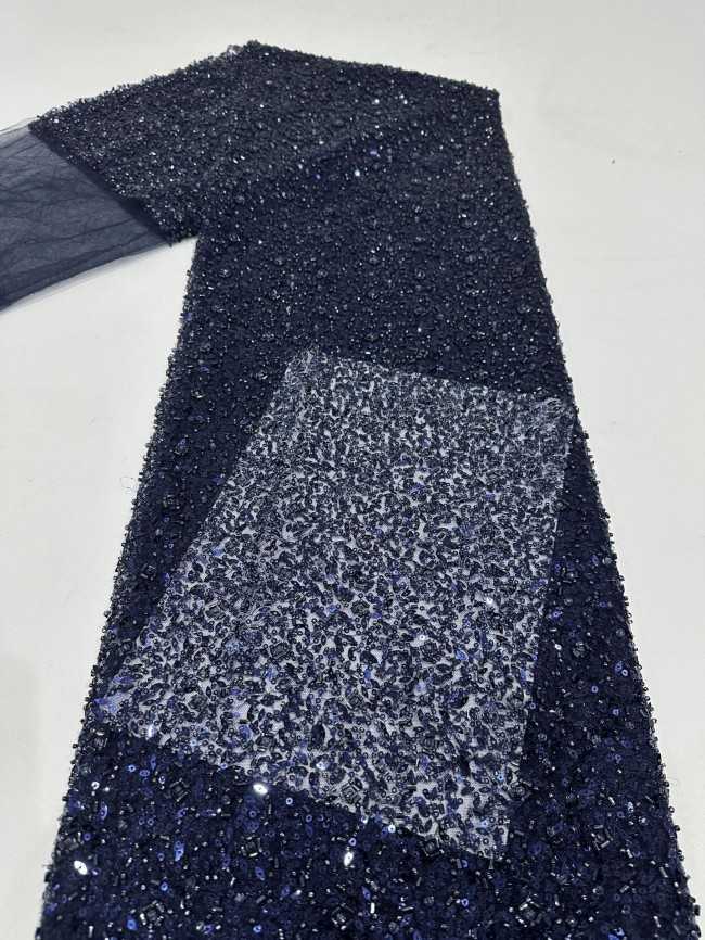 5 Yards Multi-Color Sequined Beaded Embroidered Lace Material Fabric PFS051