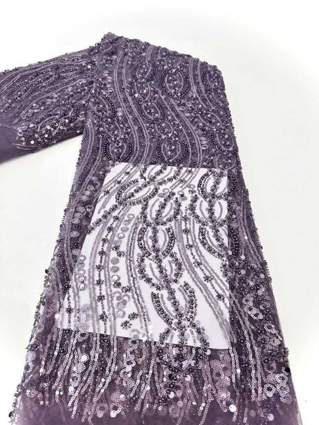 5 Yards Multi-Color Sequined Beaded Embroidered Lace Material Fabric PFS054