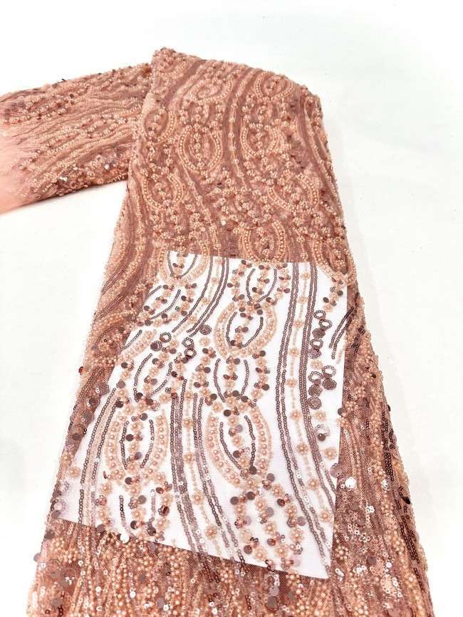 5 Yards Multi-Color Sequined Beaded Embroidered Lace Material Fabric PFS054