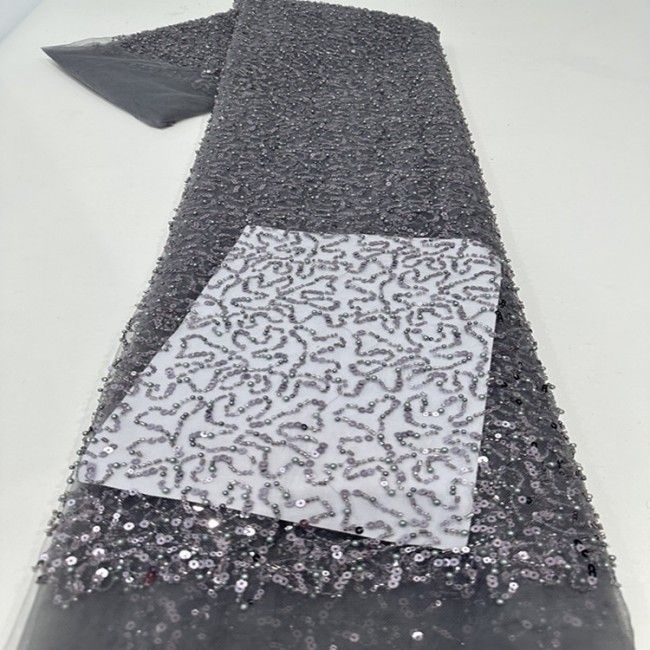5 Yards Multi-Color Sequined Beaded Embroidered Lace Material Fabric PFS055