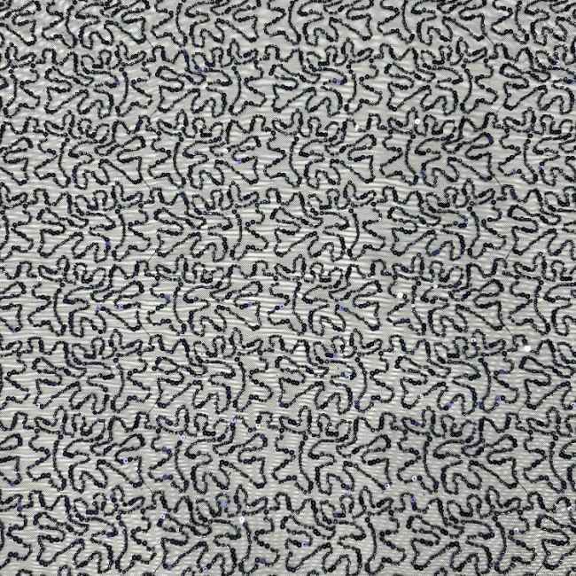 5 Yards Multi-Color Sequined Beaded Embroidered Lace Material Fabric PFS055