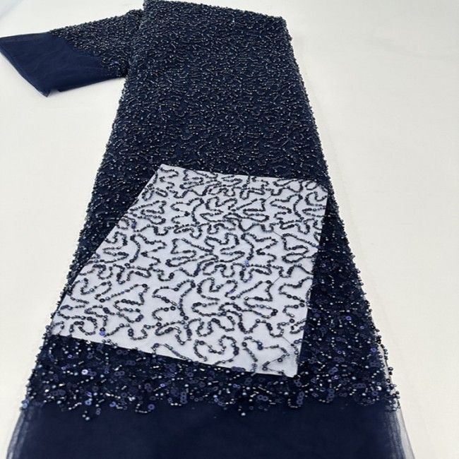 5 Yards Multi-Color Sequined Beaded Embroidered Lace Material Fabric PFS055