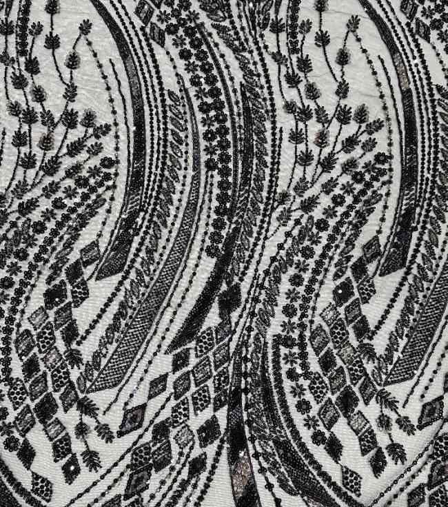 5 Yards Multi-Color Sequined Beaded Embroidered Lace Material Fabric PFS062