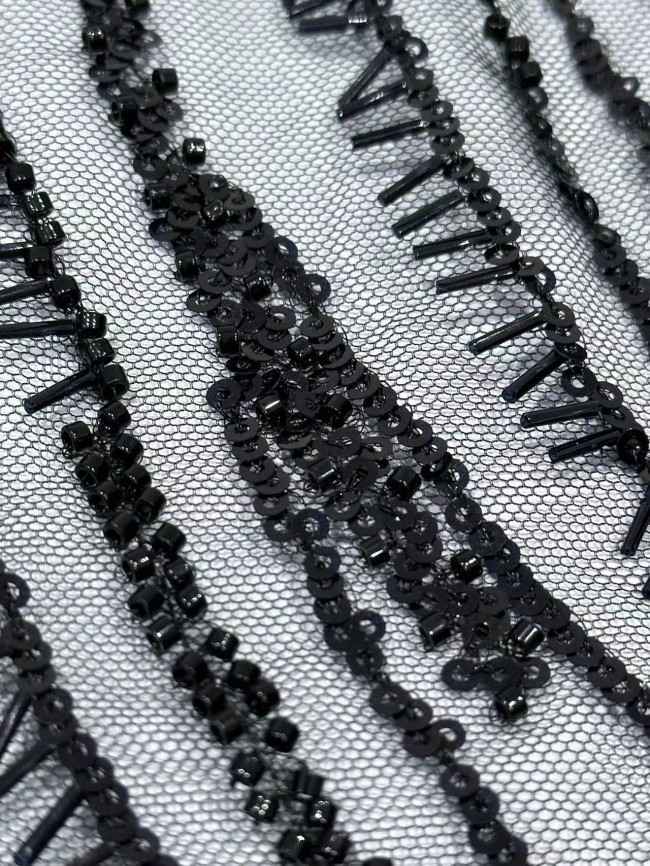 5 Yards Multi-Color Sequined Beaded Embroidered Lace Material Fabric PFS064