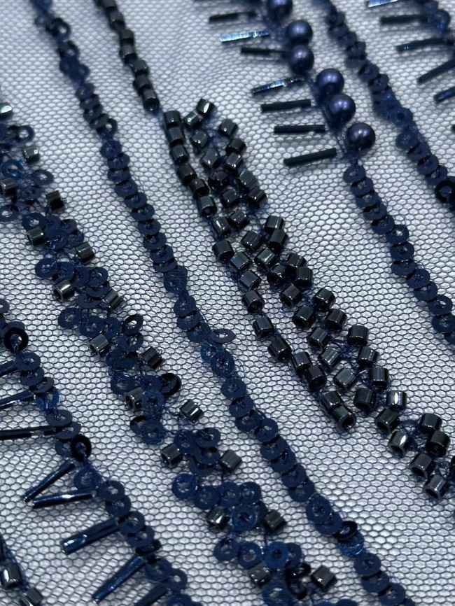 5 Yards Multi-Color Sequined Beaded Embroidered Lace Material Fabric PFS064