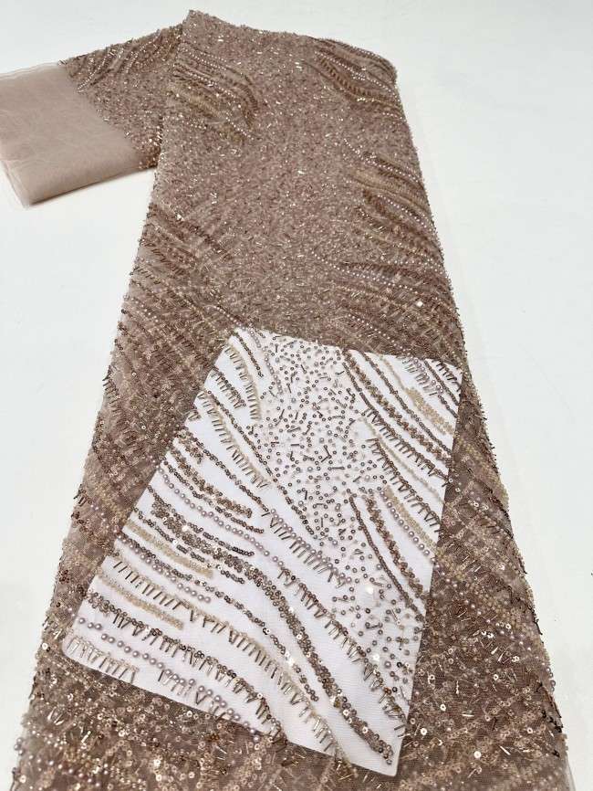 5 Yards Multi-Color Sequined Beaded Embroidered Lace Material Fabric PFS064