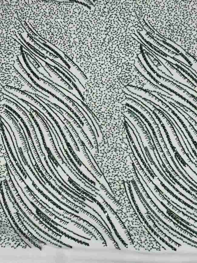 5 Yards Multi-Color Sequined Beaded Embroidered Lace Material Fabric PFS064