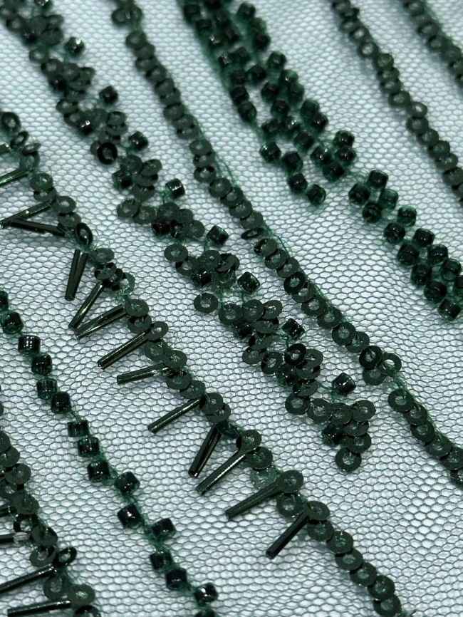 5 Yards Multi-Color Sequined Beaded Embroidered Lace Material Fabric PFS064