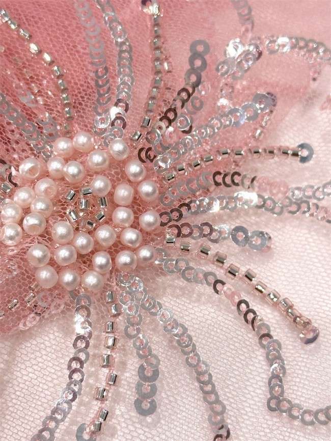 5 Yards Multi-Color Sequined Beaded Embroidered Lace Material Fabric PFS075
