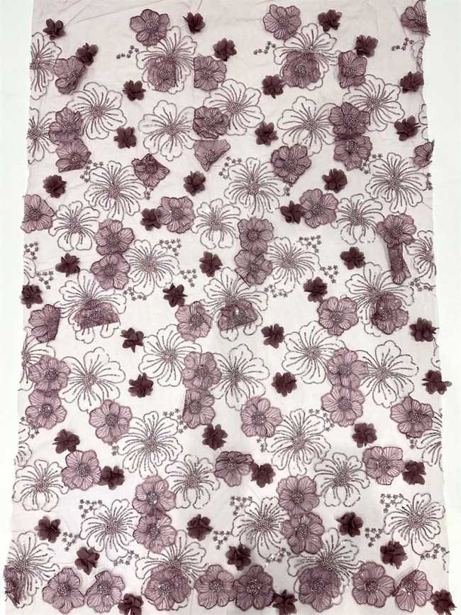 5 Yards Multi-Color Sequined Beaded Embroidered Lace Material Fabric PFS075