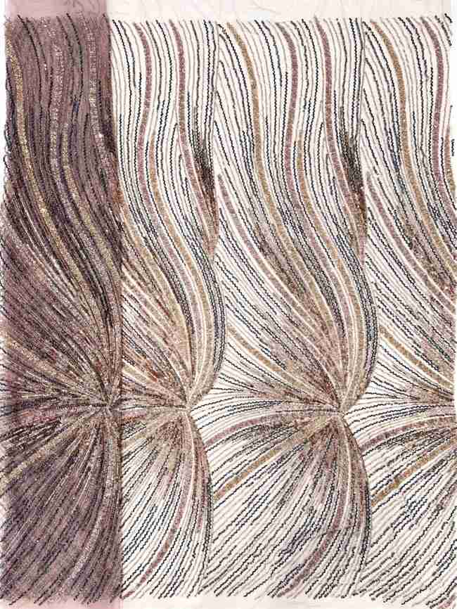 5 Yards Multi-Color Beaded Lace Material Fabric