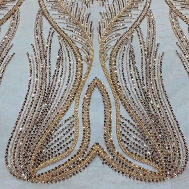 5 Yards Beaded Lace Material Fabric