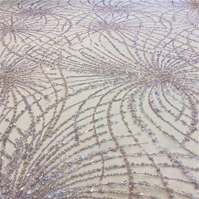 5 Yards Multi-Color Sequined Beaded Embroidered Lace Material Fabric HB014