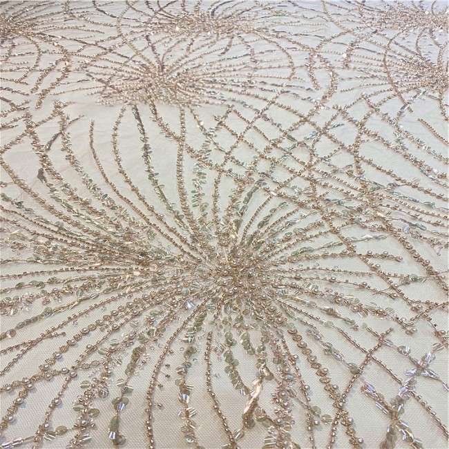 5 Yards Multi-Color Sequined Beaded Embroidered Lace Material Fabric HB014