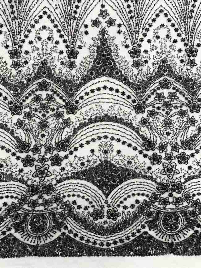 5 Yards Multi-Color Sequined Beaded 3D Floral Embroidered Lace Material Fabric HN100