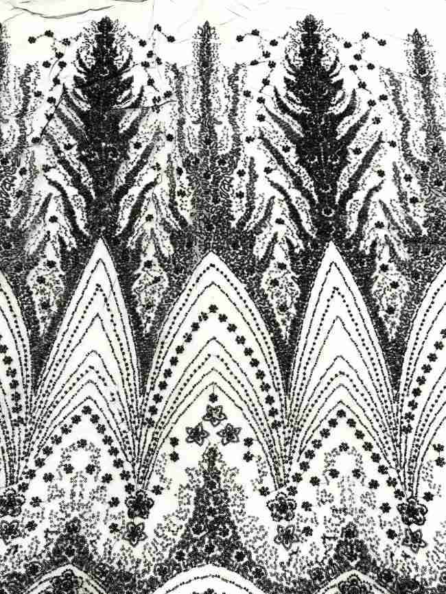 5 Yards Multi-Color Sequined Beaded 3D Floral Embroidered Lace Material Fabric HN100