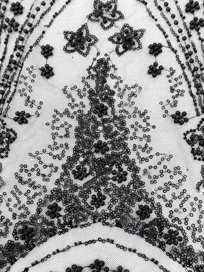 5 Yards Multi-Color Sequined Beaded 3D Floral Embroidered Lace Material Fabric HN100