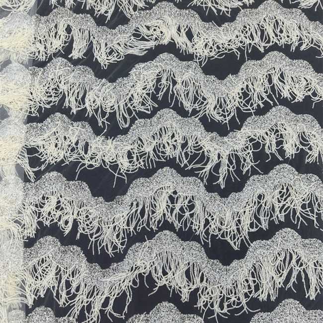 5 Yards Multi-Color Sequins Pearls Beaded 3D Floral Embroidered Lace Material Fabric TLF085