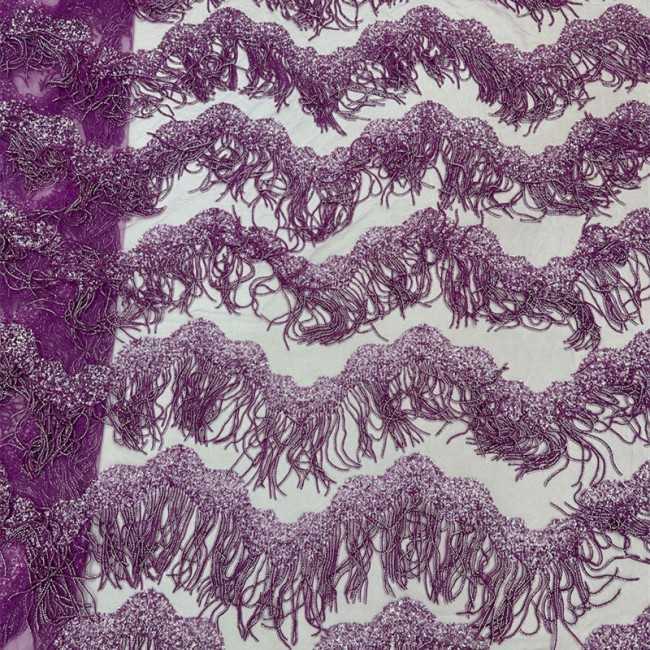 5 Yards Multi-Color Sequins Pearls Beaded 3D Floral Embroidered Lace Material Fabric TLF085