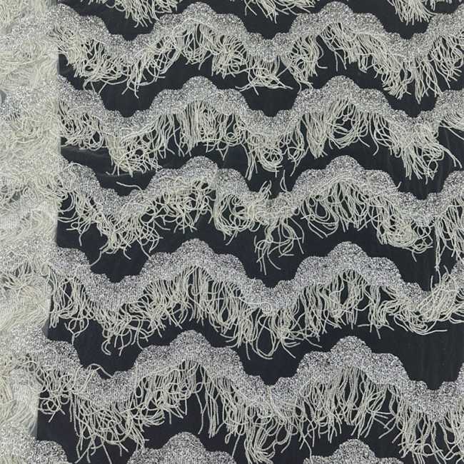 5 Yards Multi-Color Sequins Pearls Beaded 3D Floral Embroidered Lace Material Fabric TLF085