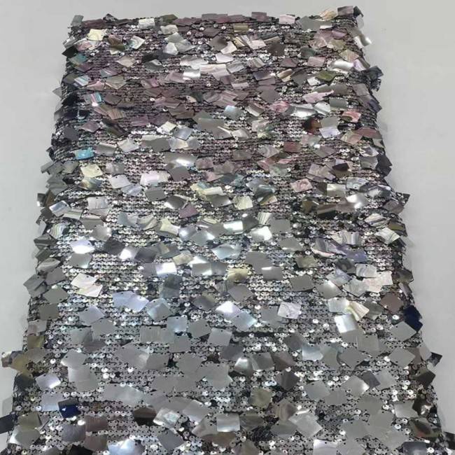 5 Yards Multi-Color Sequins Pearls Beaded Embroidered 3D Floral Lace Material Fabric JX402