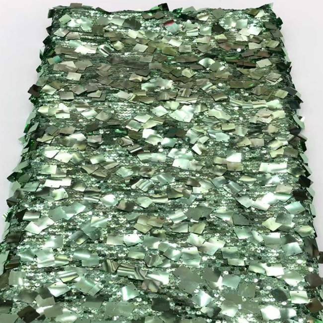 5 Yards Multi-Color Sequins Pearls Beaded Embroidered 3D Floral Lace Material Fabric JX402