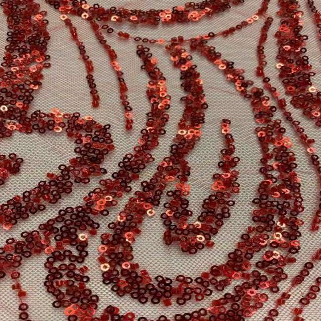 5 Yards Multi-Color Sequins Pearls Beaded Embroidered 3D Floral Lace Material Fabric JX411