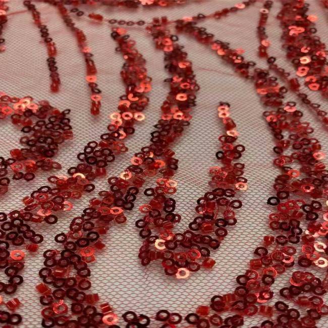 5 Yards Multi-Color Sequins Pearls Beaded Embroidered 3D Floral Lace Material Fabric JX411