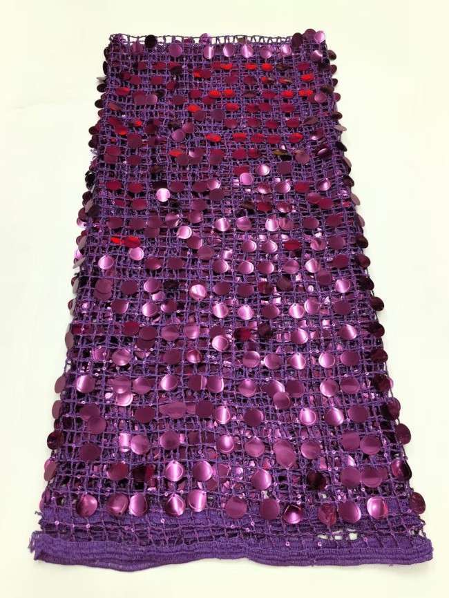5 Yards Multi-Color Sequins Pearls Beaded Embroidered 3D Floral Lace Material Fabric TDD452